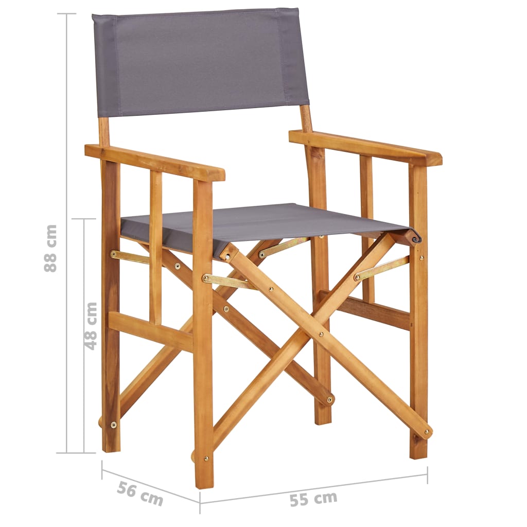 Scaun de exterior, tip scaun regizor, vidaXL, Lemn masiv, 55 x 56 x 88 cm, Maro 1 8719883723181 g en hd 6