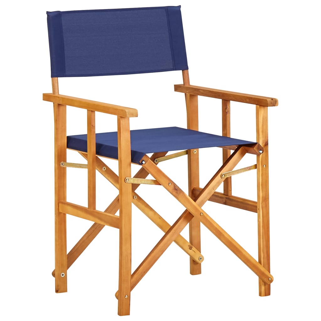 Image of vidaXL Director's Chair Solid Acacia Wood Blue