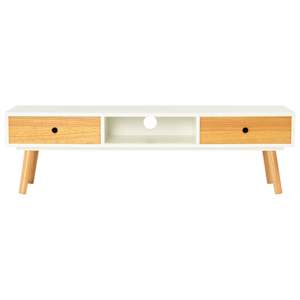 TV stolek bílý 120 x 35 x 35 cm masivní borové dřevo - obrázek 3