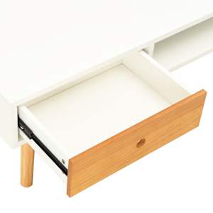 TV stolek bílý 120 x 35 x 35 cm masivní borové dřevo - obrázek 7