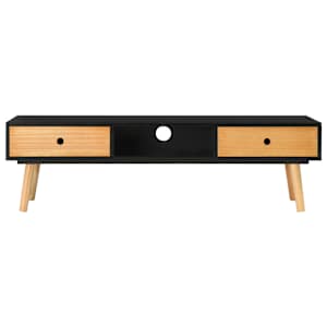TV stolek černý 120 x 35 x 35 cm masivní borové dřevo - obrázek 3