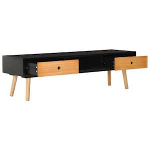 TV stolek černý 120 x 35 x 35 cm masivní borové dřevo - obrázek 5