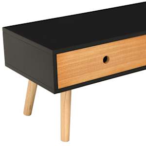 TV stolek černý 120 x 35 x 35 cm masivní borové dřevo - obrázek 7