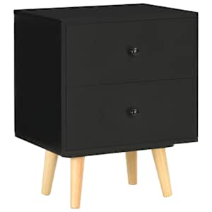 Noční stolky 2 ks černé 40 x 30 x 50 cm masivní borové dřevo - obrázek 3