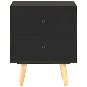 Noční stolky 2 ks černé 40 x 30 x 50 cm masivní borové dřevo - obrázek 4