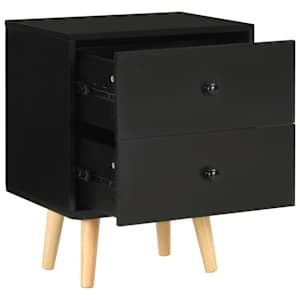 Noční stolky 2 ks černé 40 x 30 x 50 cm masivní borové dřevo - obrázek 6