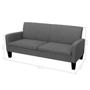 2dílná sedací souprava textil tmavě šedá - obrázek 7