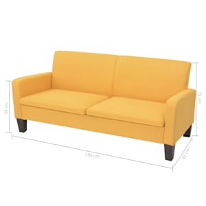 2dílná sedací souprava textil žlutá - obrázek 7