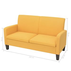 2dílná sedací souprava textil žlutá - obrázek 8