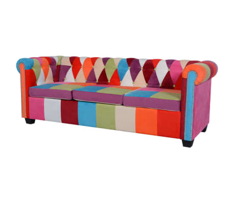 vidaXL kaheosaline Chesterfieldi diivan kangast