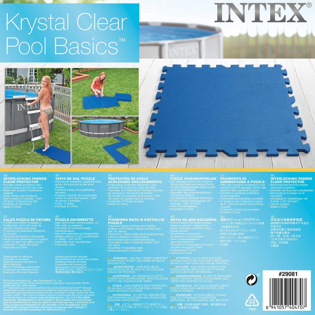 Intex 8 darab kék medencealj védő 50 x 50 cm 