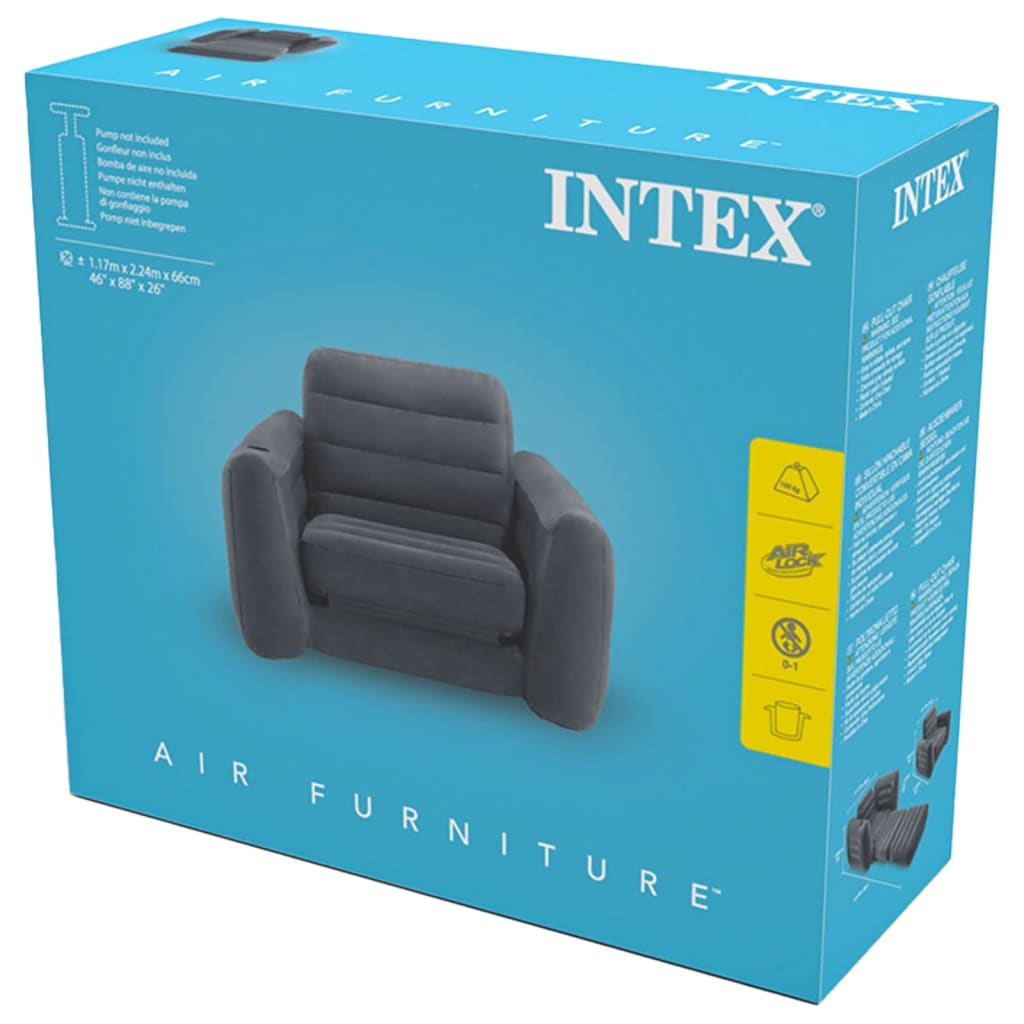 

INTEX Stoel uitklapbaar vinyl grijs