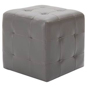 Taburety 2 ks šedé 30 x 30 x 30 cm umělá kůže - obrázek 2