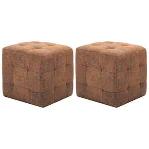 vidaXL tumba 2 tk, pruun, 30 x 30 x 30 cm, kunstseemisnahk