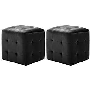 vidaXL tumba 2 tk, must, 30 x 30 x 30 cm, sametkangas