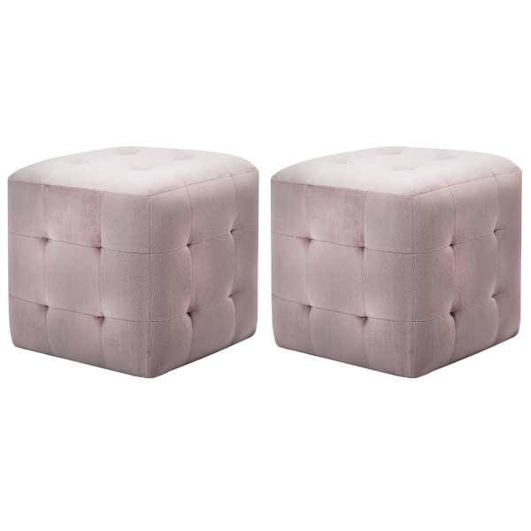 vidaXL tumba 2 tk, roosa, 30 x 30 x 30 cm, sametkangas