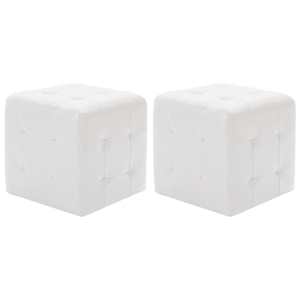 vidaXL tumba 2 tk, valge, 30 x 30 x 30 cm, kunstnahk