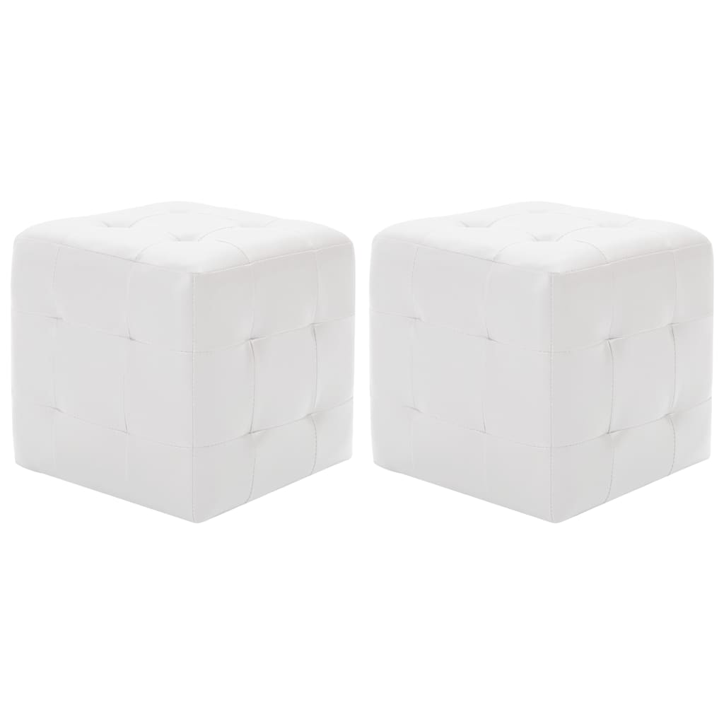 vidaXL Taburety 2 ks bílé 30 x 30 x 30 umělá kůže