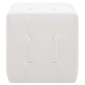 Taburety 2 ks bílé 30 x 30 x 30 umělá kůže - obrázek 3