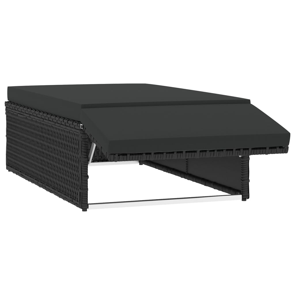 Set Divani Da Giardino 2 Pz Con Cuscini In Polyrattan Nero VidaXL 16 width=274