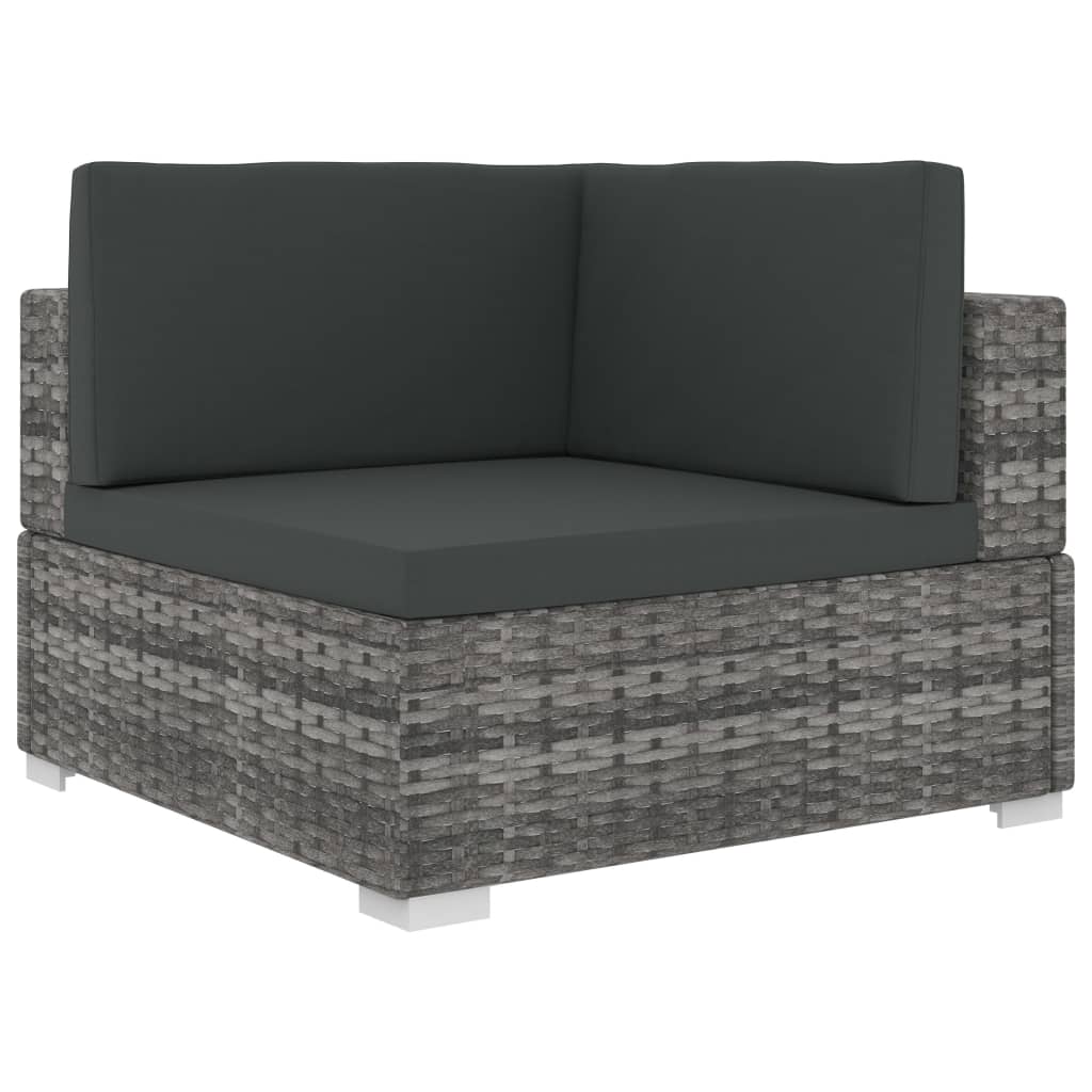 Set Divani Da Giardino 6 Pz Con Cuscini In Polyrattan Grigio VidaXL 15 width=274