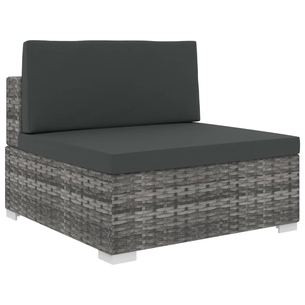 Set Divani Da Giardino 6 Pz Con Cuscini In Polyrattan Grigio VidaXL 16 width=274