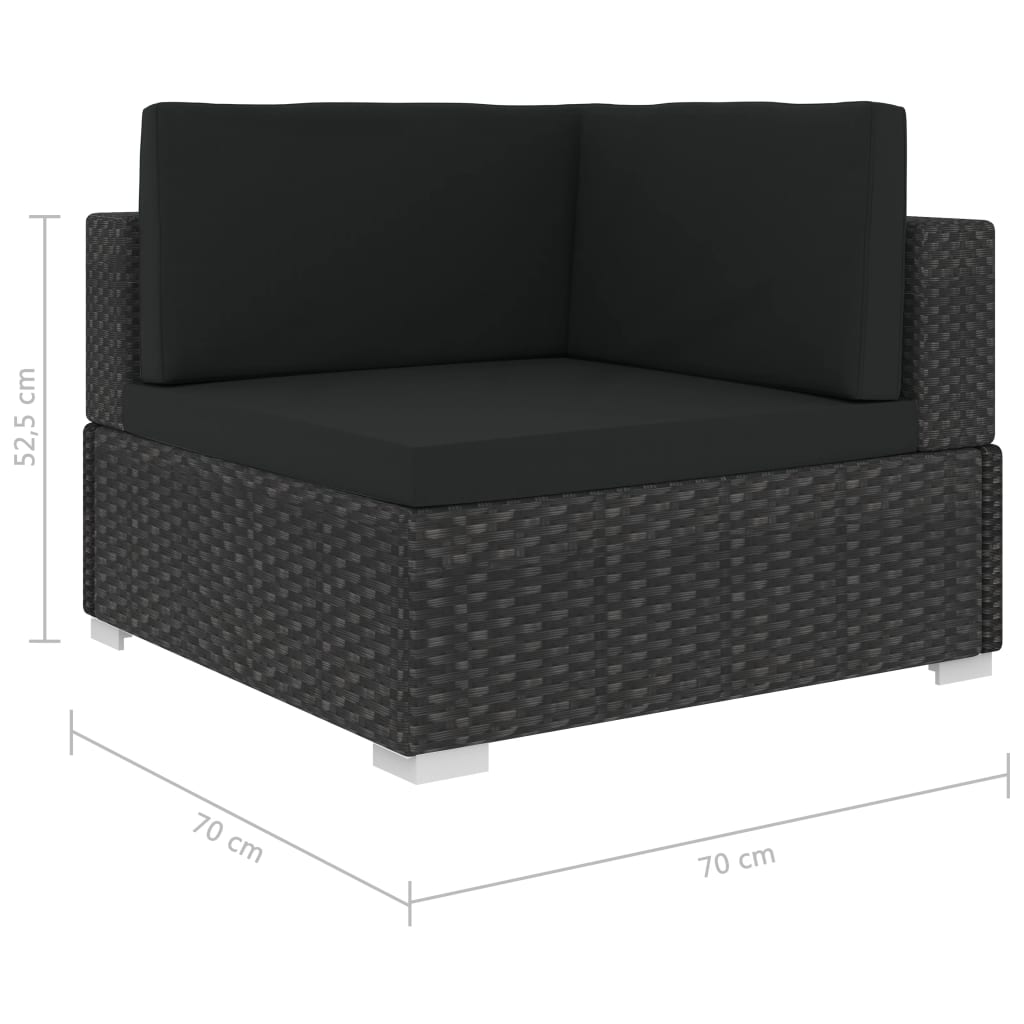 6 Piece Garden Lounge Set With Cushions Poly Rattan Black VidaXL 19 width=274