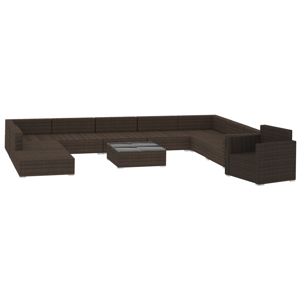 Thumbnail - vidaXL 11-tlg. Garten-Lounge-Set mit Auflagen Poly Rattan Braun