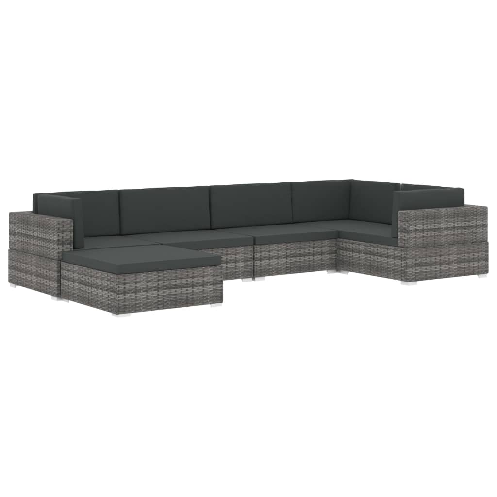 Siège Central Sectionnel 1 Pc Et Coussins Résine Tressée Gris VidaXL 20 width=274