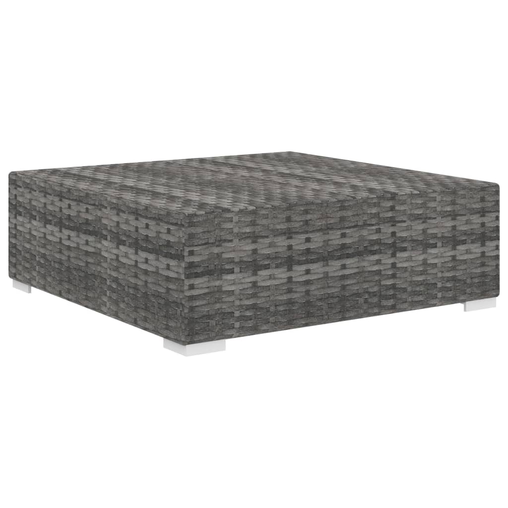 Thumbnail - vidaXL Modular-Fußhocker 1 Stk. + Auflagen Poly Rattan Grau