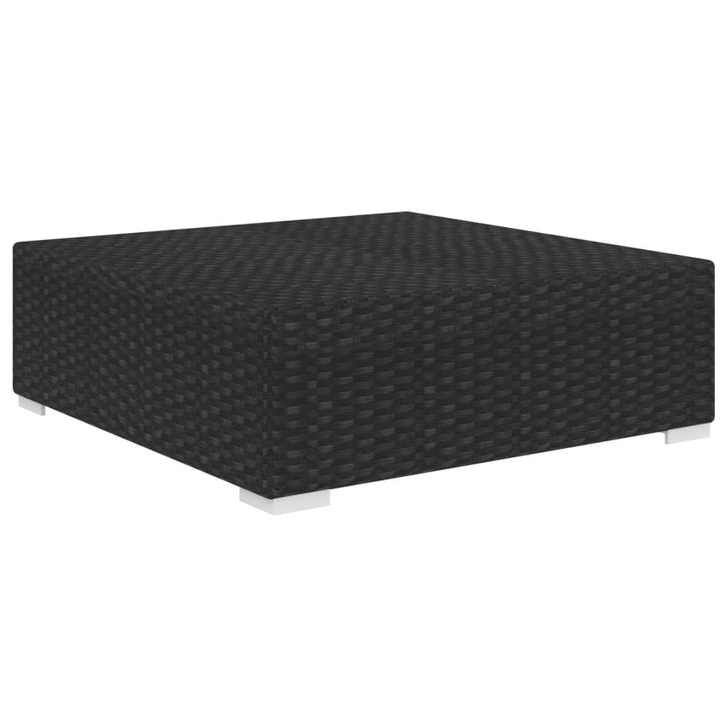 vidaXL 1 db fekete polyrattan moduláris lábtartó párnával