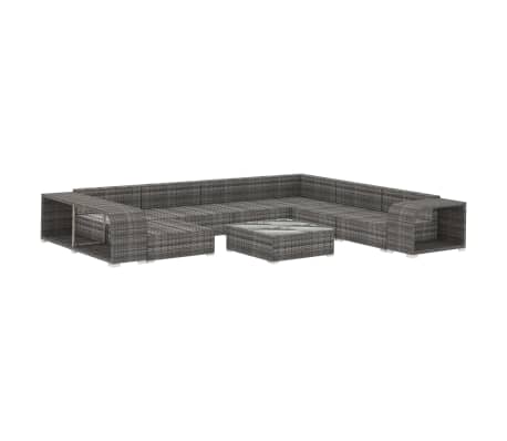 Vidaxl 10 Tlg Garten Lounge Set Mit Auflagen Poly Rattan Grau Im Vidaxl Trendshop Vidaxl Ch