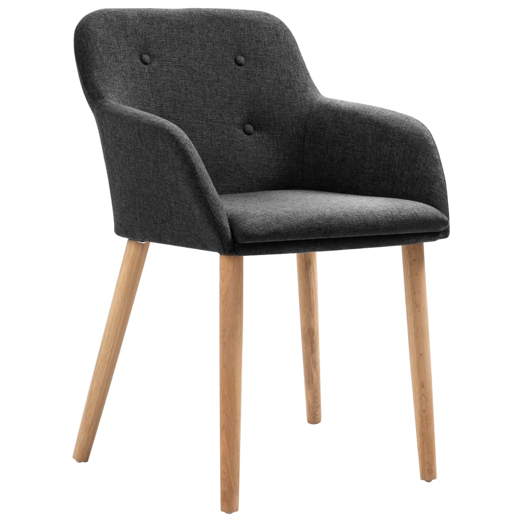 

vidaXL Eetkamerstoelen 6 st stof en massief eikenhout donkergrijs