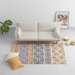 vidaXL Kilimas, įvairiaspalvis, 120x170cm, poliesteris, su ra&scaron;tais