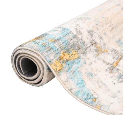 vidaXL Kilimas, įvairiaspalvis, 140x200cm, poliesteris, su ra&scaron;tais