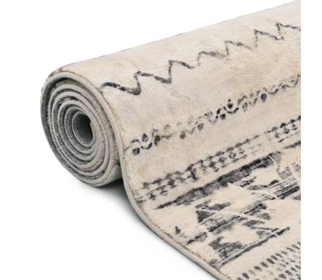 vidaXL Kilimas, smėlio spalvos, 160x230cm, poliesteris, su ra&scaron;tais