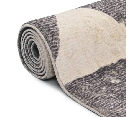 vidaXL Kilimas, smėlio spalvos, 140x200cm, poliesteris, su ra&scaron;tais