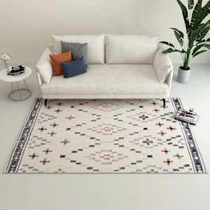 vidaXL Kilimas, įvairiaspalvis, 140x200cm, poliesteris, su ra&scaron;tais