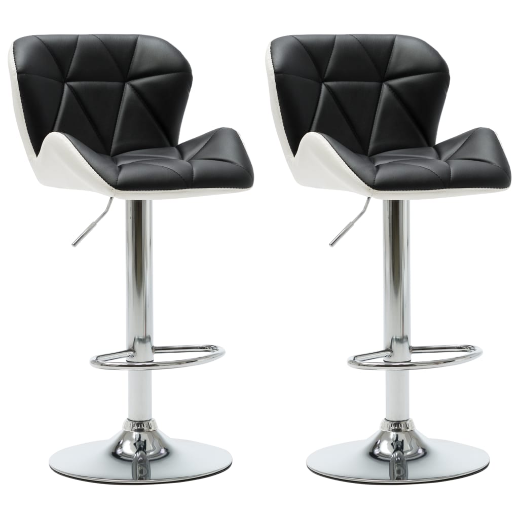

vidaXL Bar Stools 2 pcs Black Faux Leather