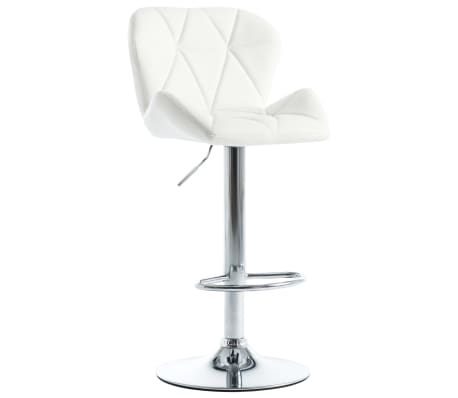 vidaXL Baro taburetės, 2vnt., baltos, dirbtinė oda