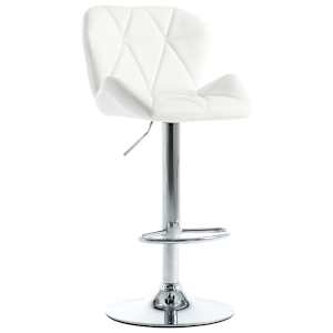 vidaXL Baro taburetės, 2vnt., baltos, dirbtinė oda