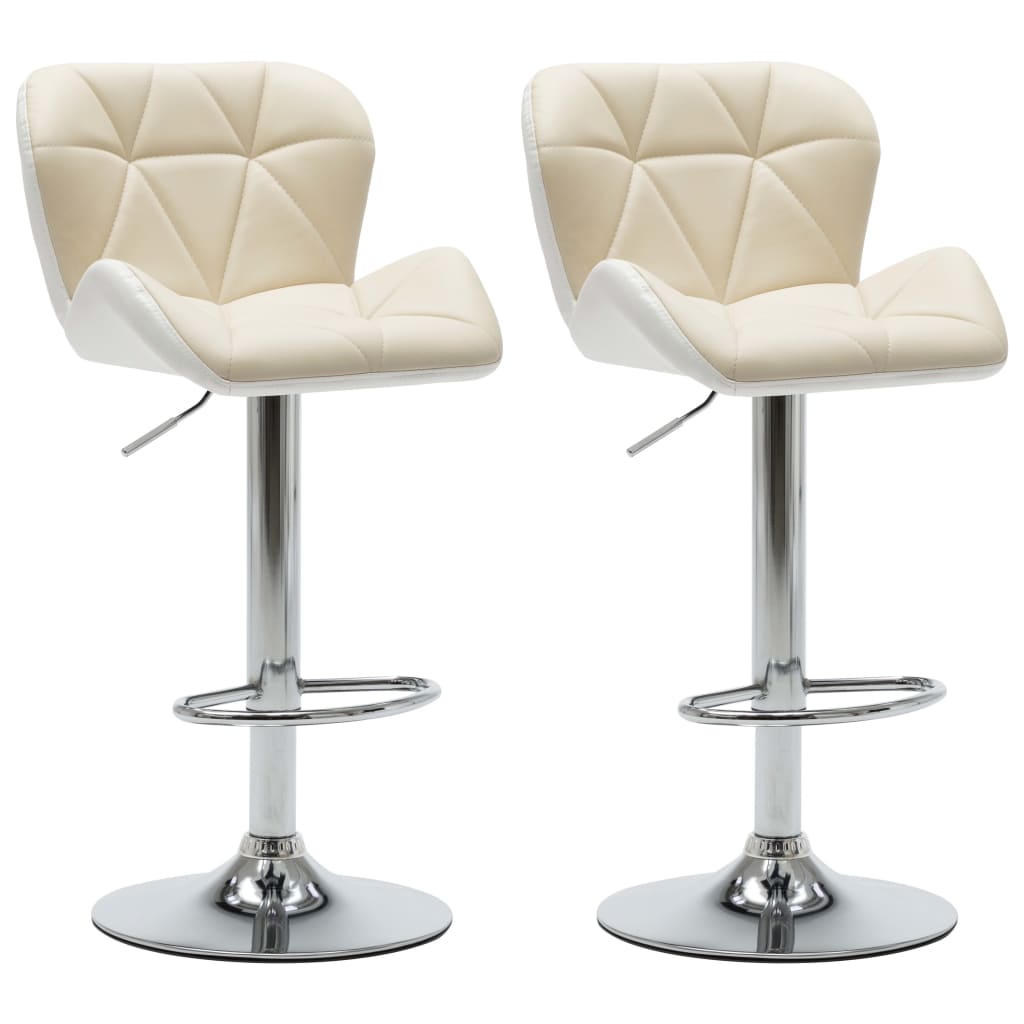 

vidaXL Bar Stools 2 pcs Cream Faux Leather