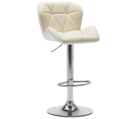 vidaXL Bar Stools 2 pcs Cream Faux Leather