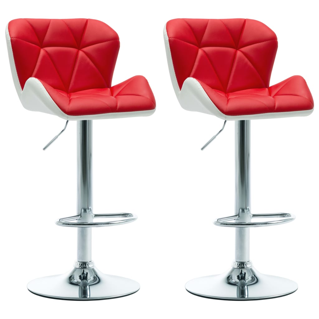 

vidaXL Bar Stools 2 pcs Red Faux Leather