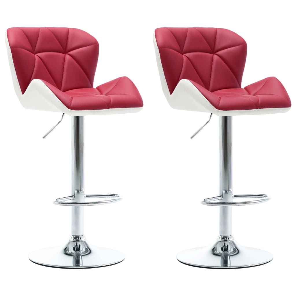 

vidaXL Bar Stools 2 pcs Wine Red Faux Leather