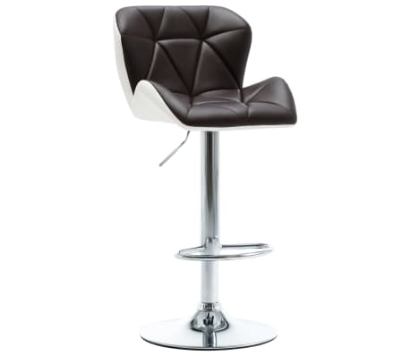 vidaXL Baro taburetės, 2 vnt., rudos spalvos, dirbtinė oda