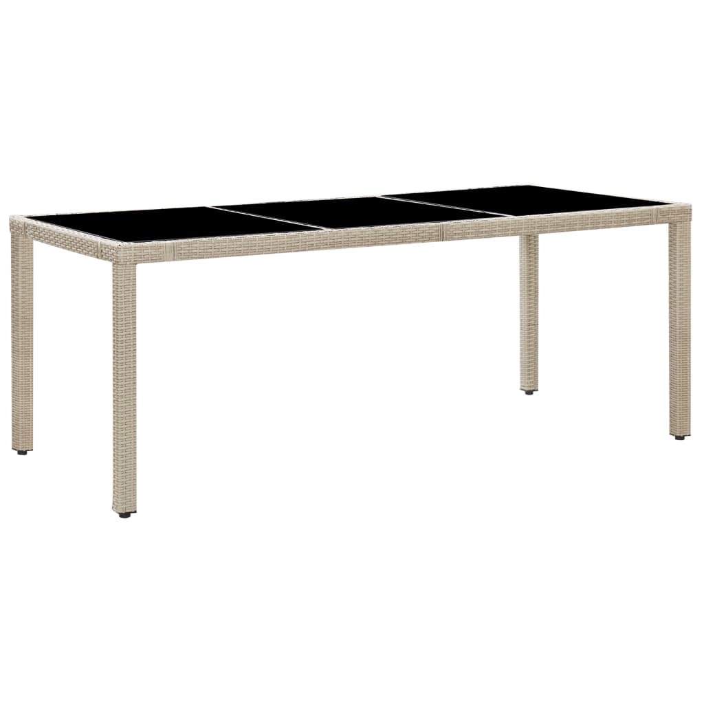 vidaXL 9-delige Tuinset met kussens poly rattan beige afbeelding