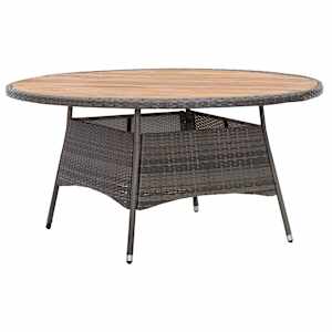 vidaXL Valgomojo komplektas, 5 dalių, pilkas, poliratanas ir akacija