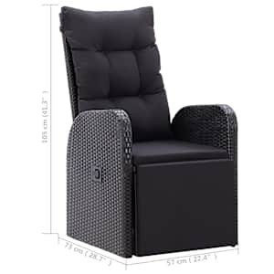 3dílný bistro set s poduškami polyratan černý - obrázek 14