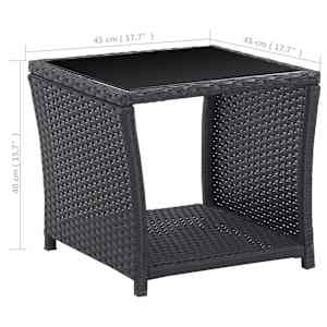 3dílný bistro set s poduškami polyratan černý - obrázek 15